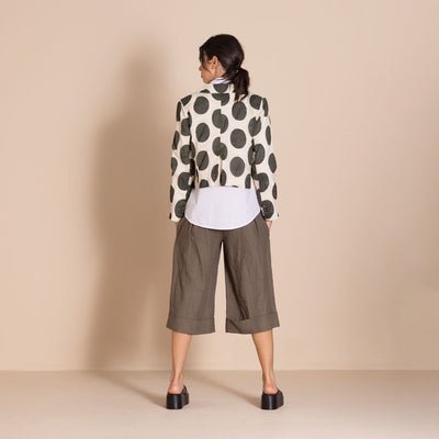 Megan Salmon - Cinema Tailored Birdie Jacket - Cream/Khaki - M5601
