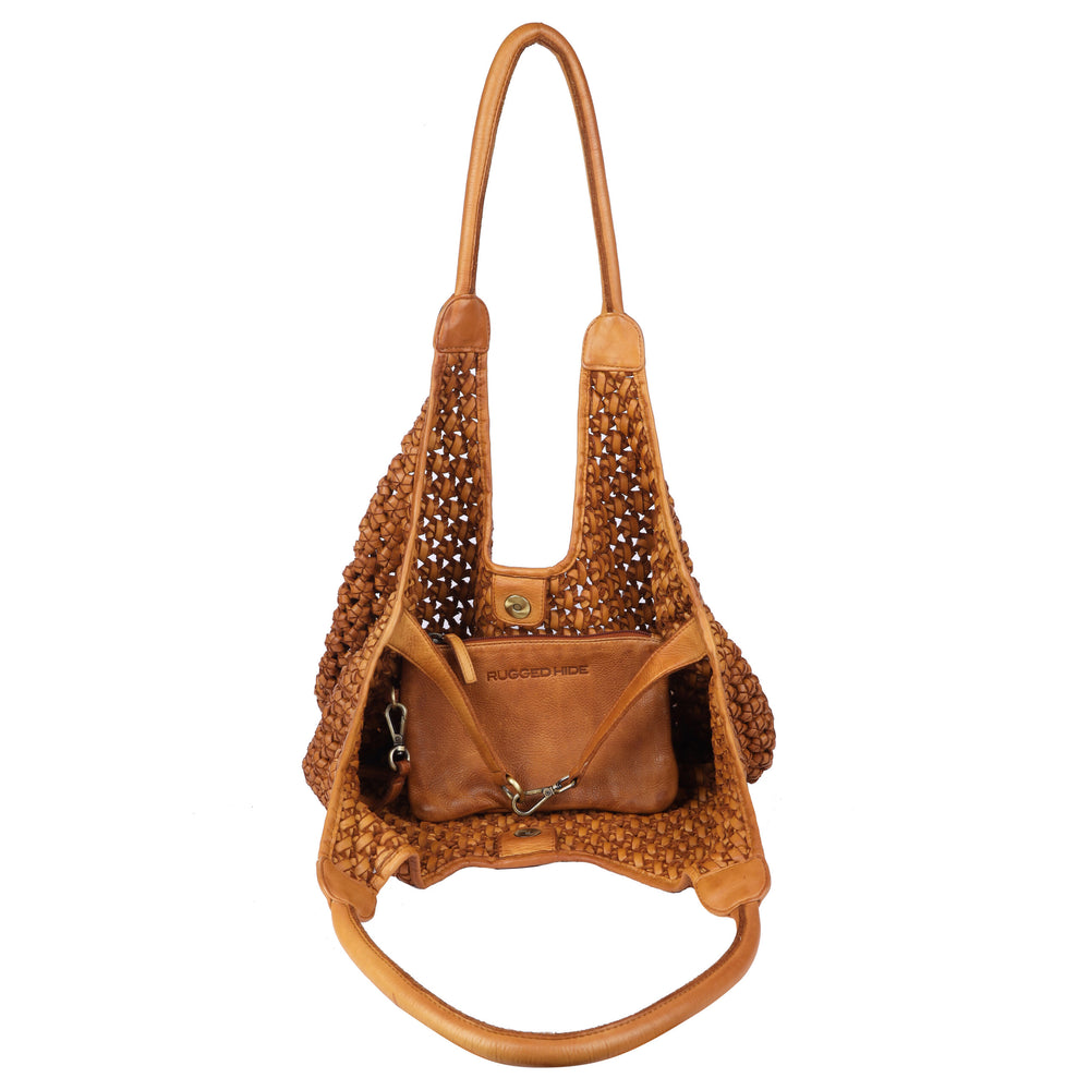 Rugged Hide - Clovelly Flower Knot Shopper - Tan - RH-2568-TAN