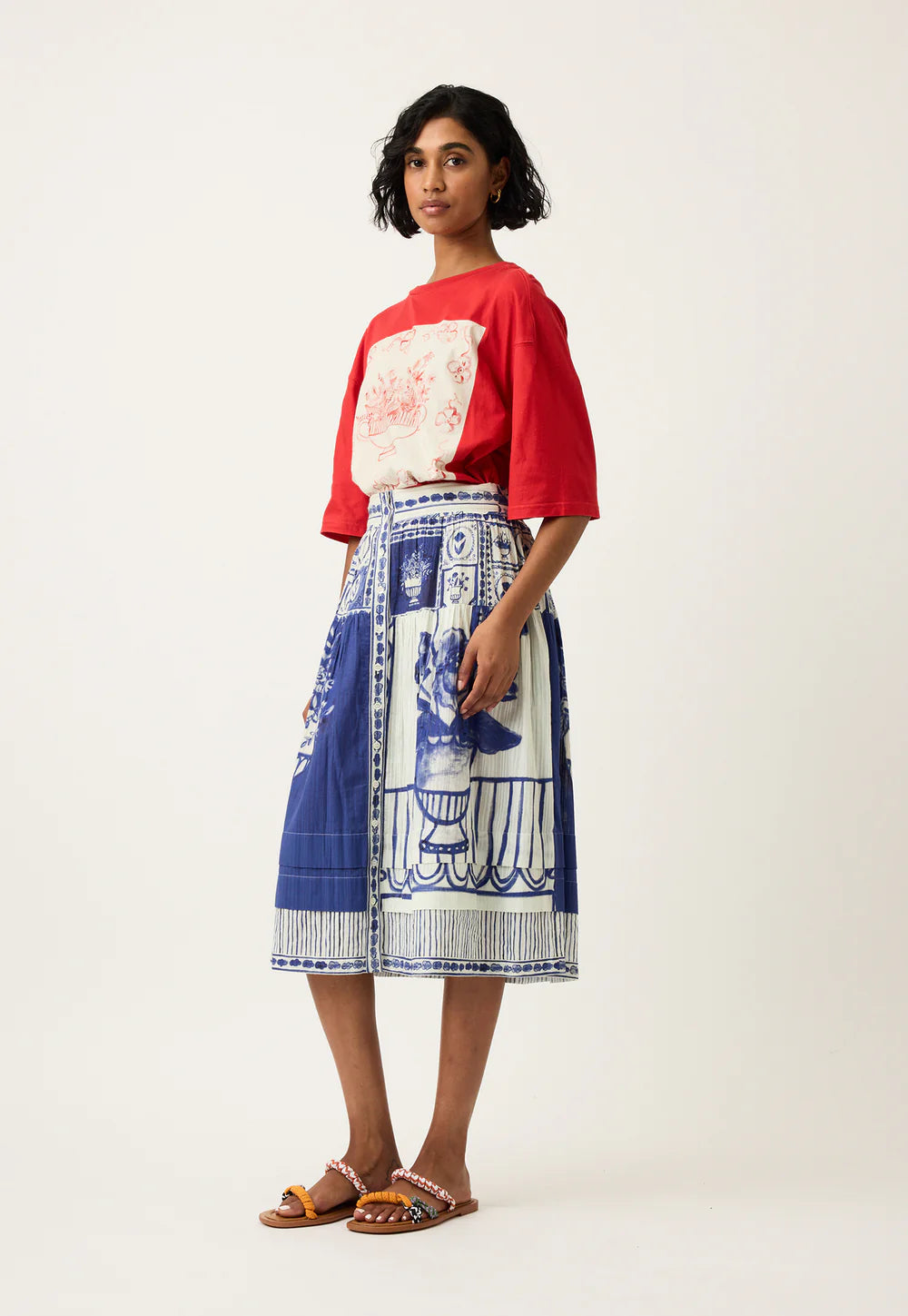 Nancybird - Coco Pintuck Skirt - Lyon Tile - S26A21LT