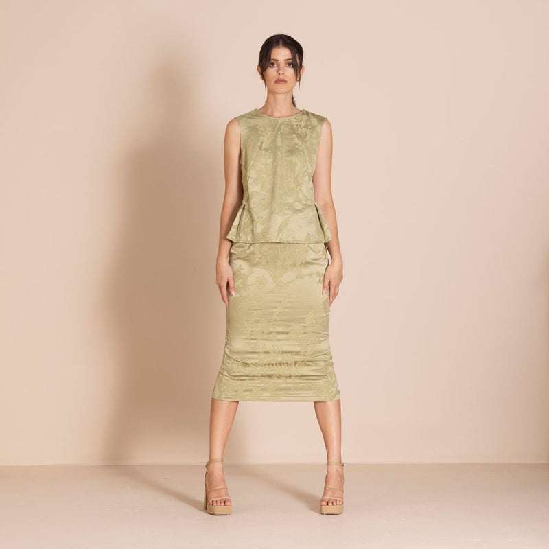 Megan Salmon - Cowslip Monroe Skirt - Pistachio - M7602