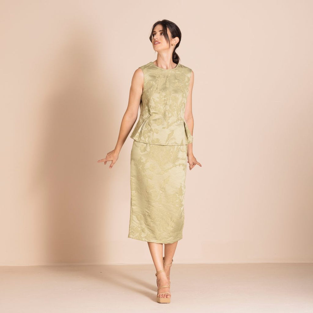 Megan Salmon - Cowslip Monroe Skirt - Pistachio - M7602