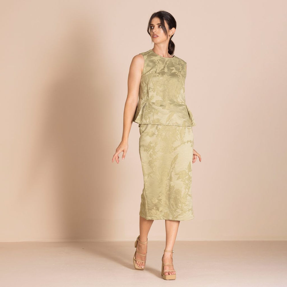 Megan Salmon - Cowslip Monroe Skirt - Pistachio - M7602