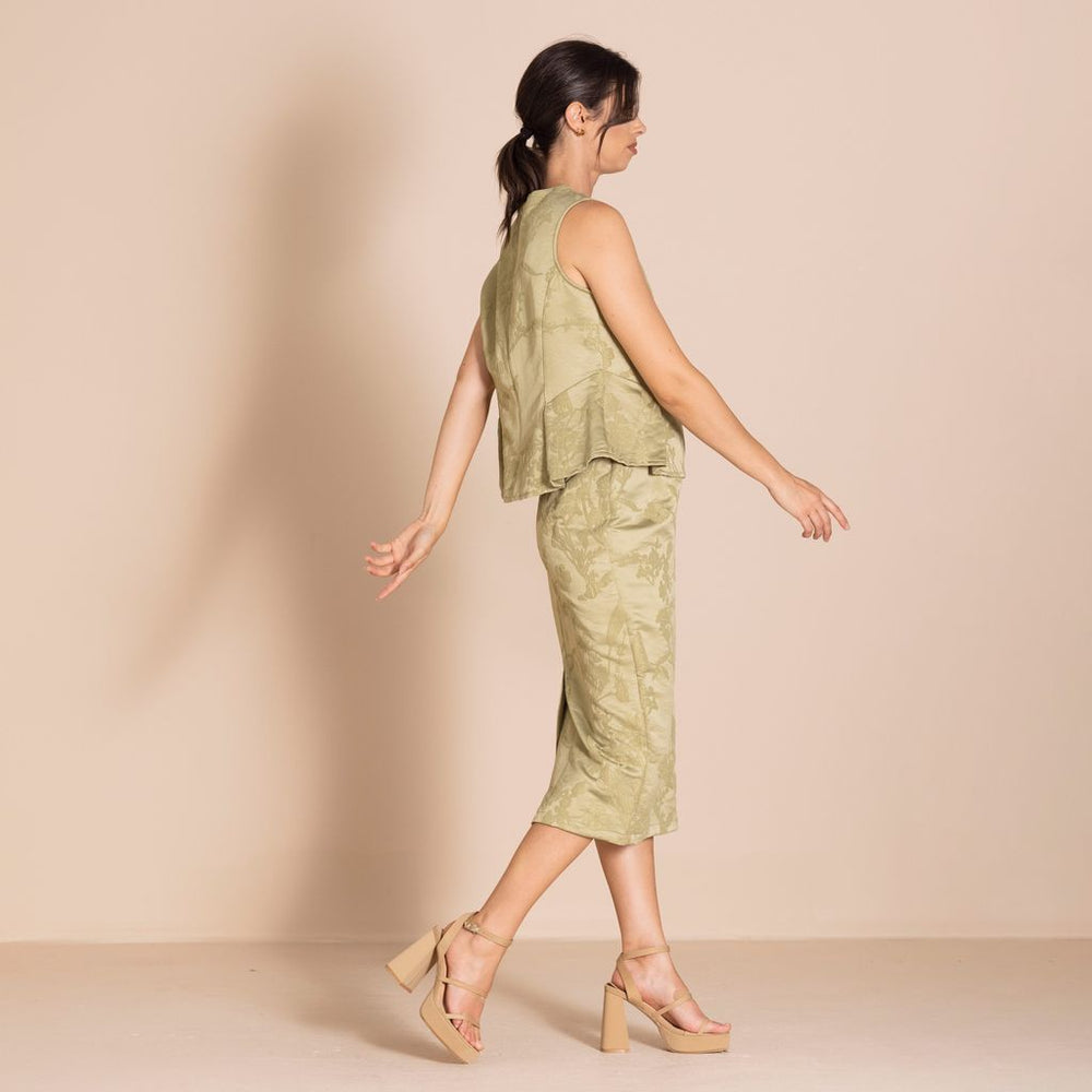 Megan Salmon - Cowslip Monroe Skirt - Pistachio - M7602