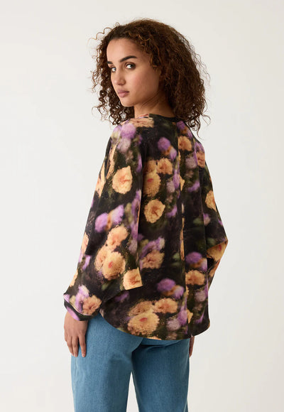 Nancybird - Dahlia Batwing Sweat - Rain Floral - W26-A39RF