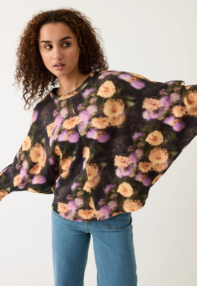 Nancybird - Dahlia Batwing Sweat - Rain Floral - W26-A39RF