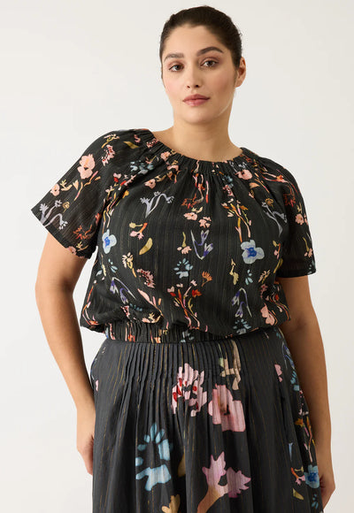 Nancybird - Daphne Top - Watercolour Charcoal - S26-A38CH