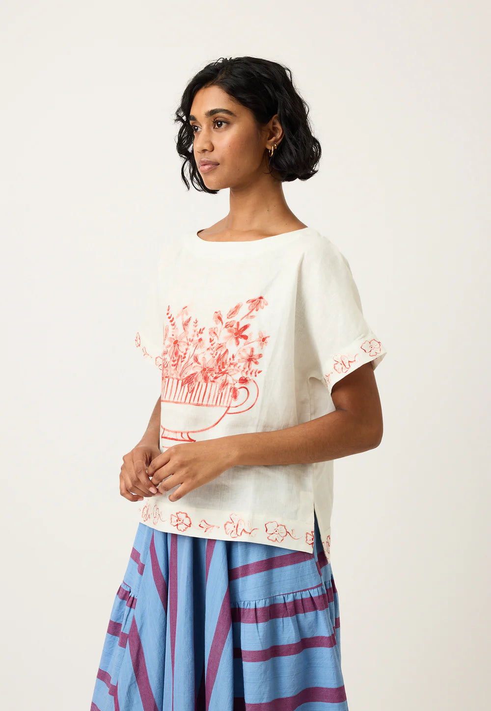 Nancybird - Dolman Top - Red Vase - S26-A24RV