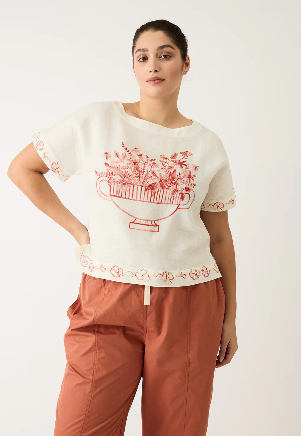 Nancybird - Dolman Top - Red Vase - S26-A24RV