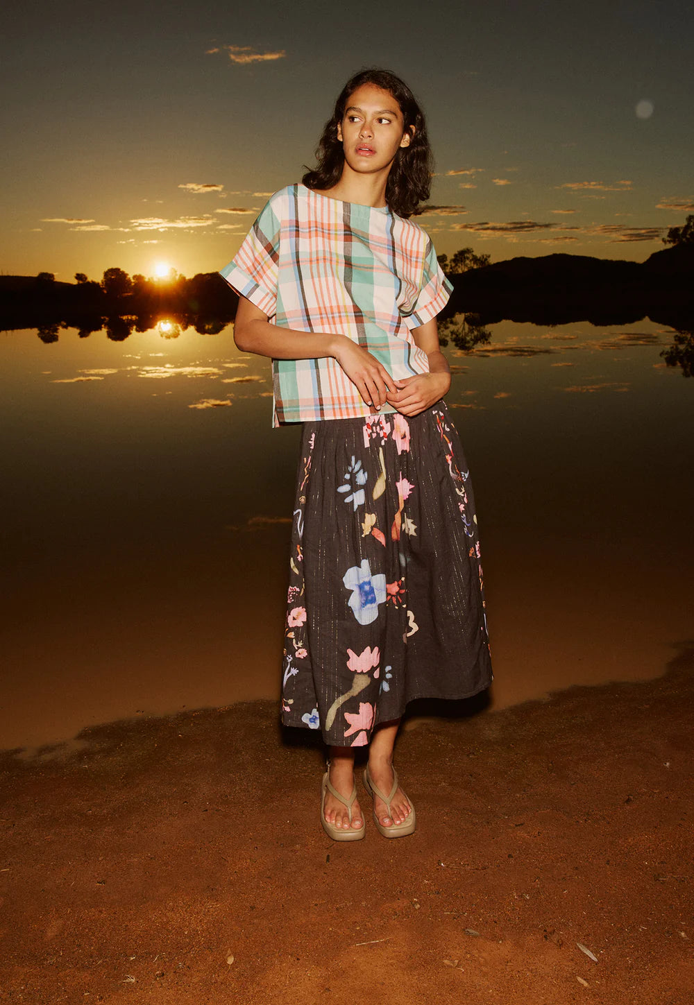 Nancybird - Dolman Top - Summer Check - S26-A39SC