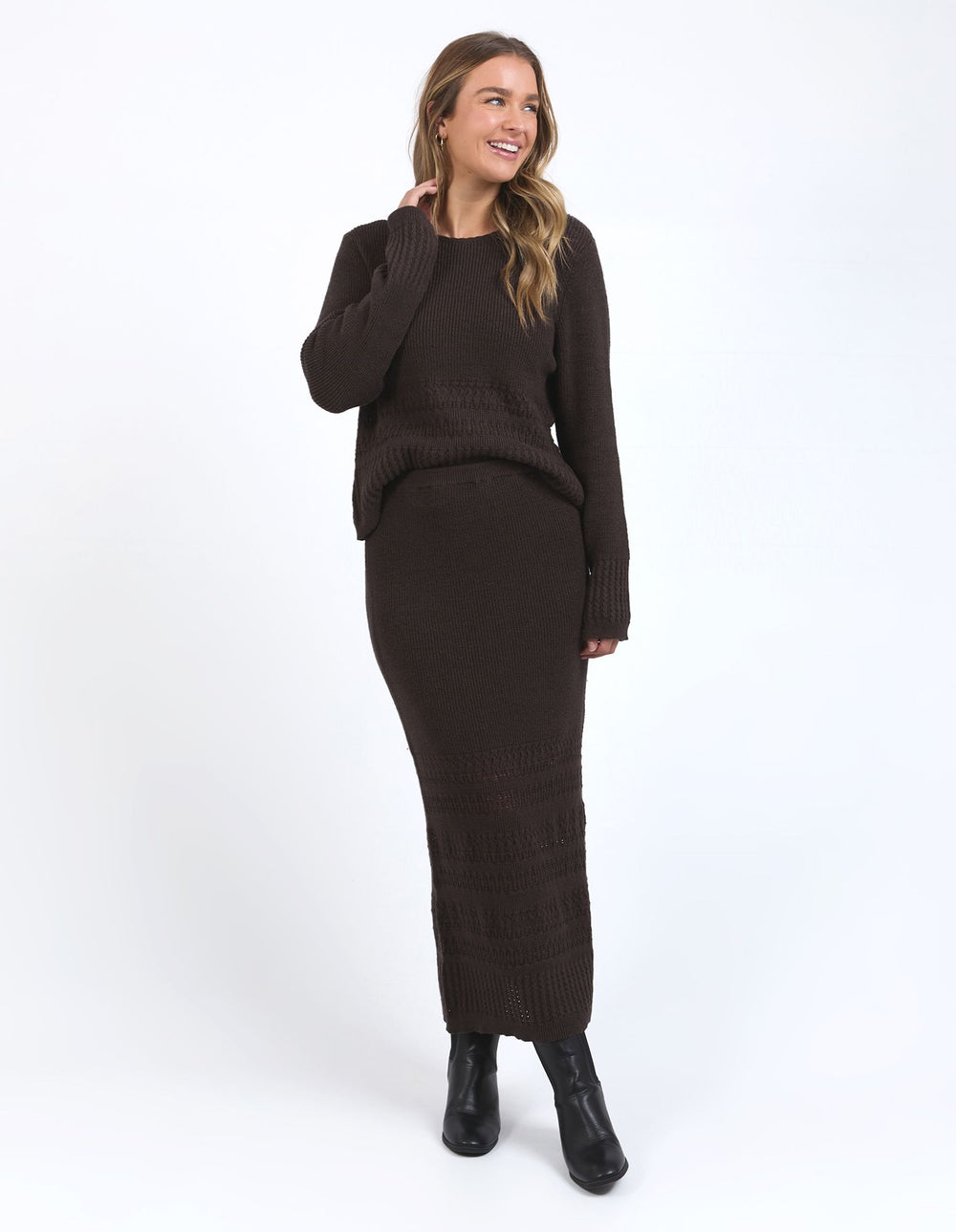 Foxwood - Elka Knit Skirt - Coffee Bean