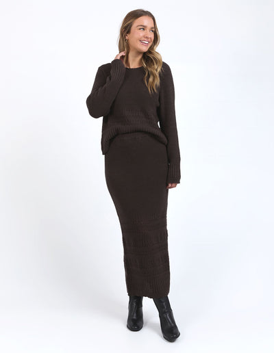 Foxwood - Elka Knit Skirt - Coffee Bean