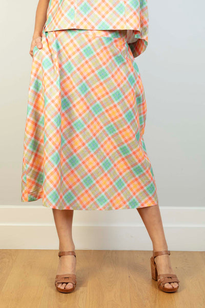 JJ Sisters - Cotton Linen Skirt - Multicolour
