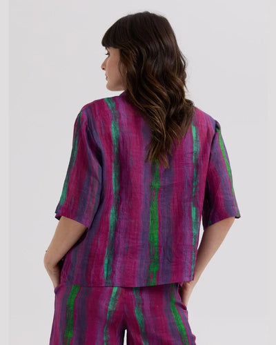 LD&Co - Painted Linen Shirt - Magenta - LC7786
