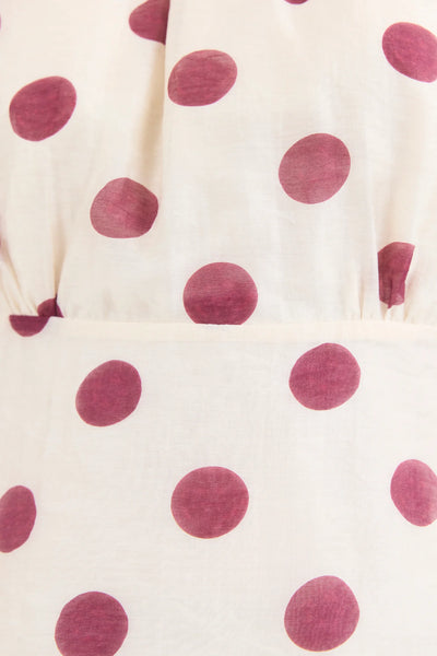 Stories To Be Told - Finali Top - Cream/Wine Polka Dot