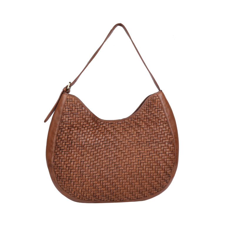 Rugged Hide - Gilmore Weave Shoulder Bag - Oak - RH-2591-OAK