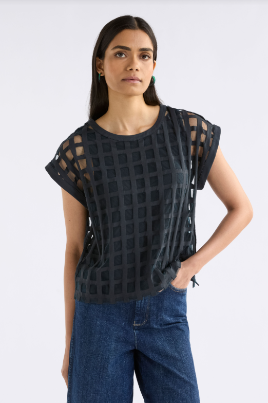Elk - Grid Burnout Top - Space Blue - A1585F-S25
