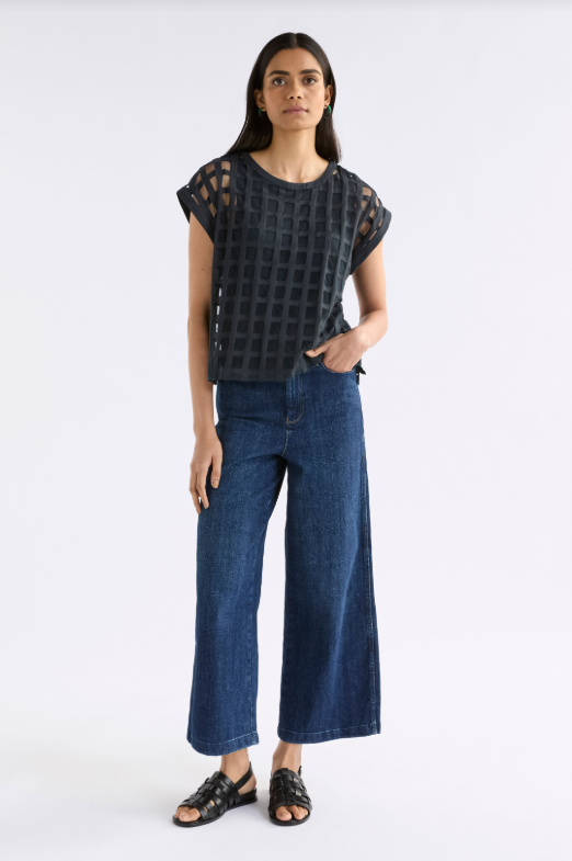 Elk - Grid Burnout Top - Space Blue - A1585F-S25