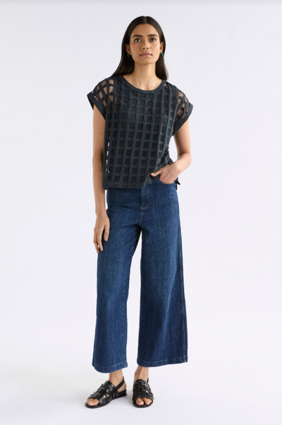 Elk - Grid Burnout Top - Space Blue - A1585F-S25