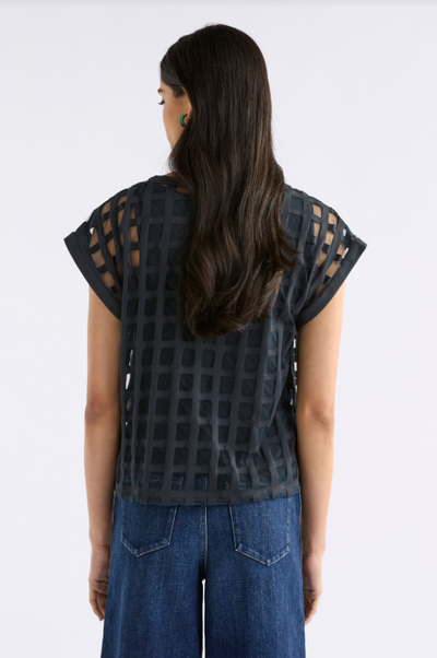 Elk - Grid Burnout Top - Space Blue - A1585F-S25