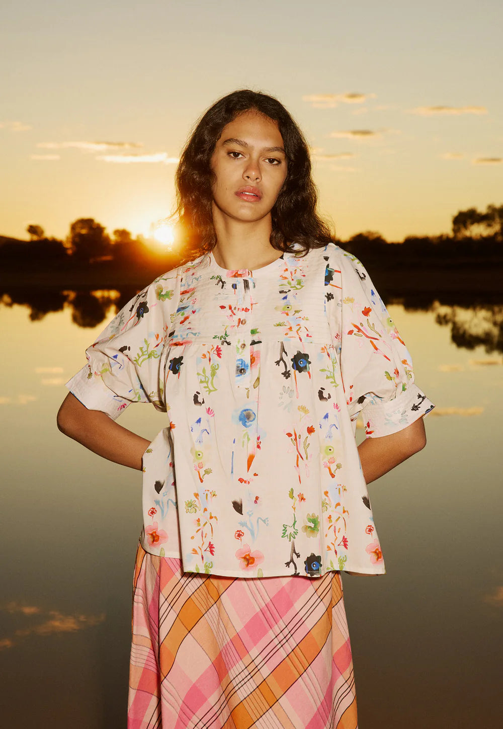 Nancybird - Gwen Blouse - Watercolour Cream - S26-A46CR