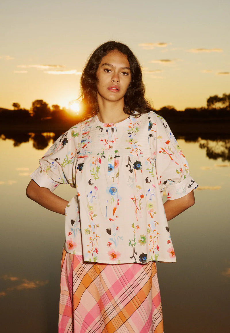 Nancybird - Gwen Blouse - Watercolour Cream - S26-A46CR