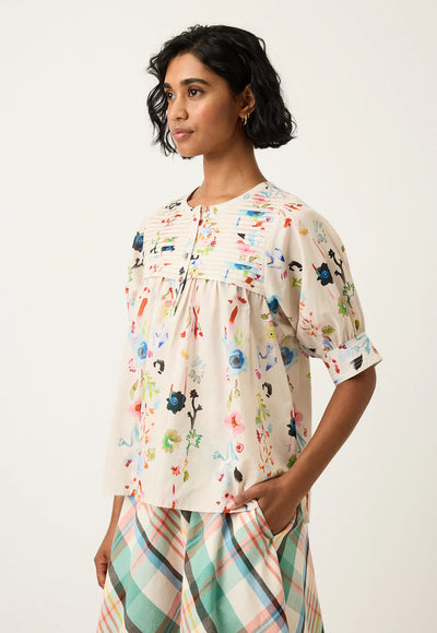 Nancybird - Gwen Blouse - Watercolour Cream - S26-A46CR