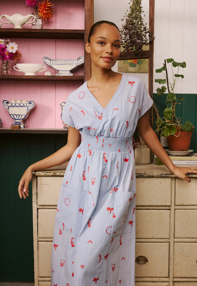 Nancybird - Hana Wrap Dress - Motif Embroidery - S26-A23ME
