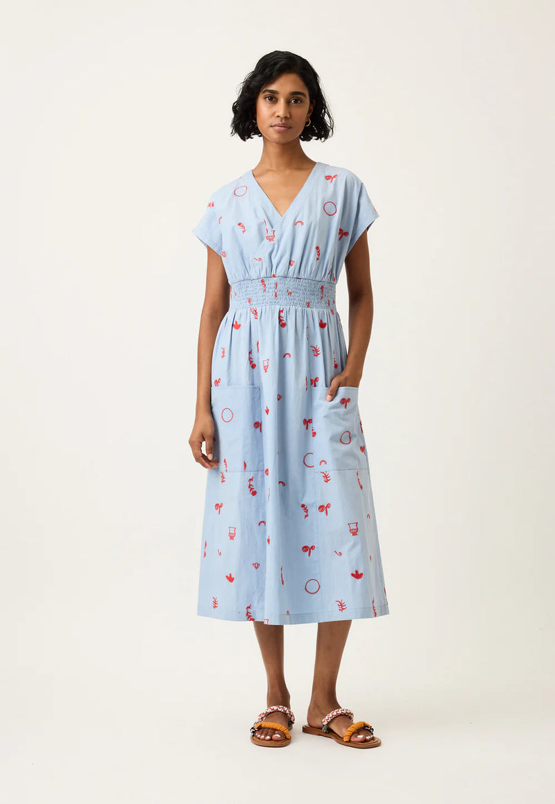 Nancybird - Hana Wrap Dress - Motif Embroidery - S26-A23ME