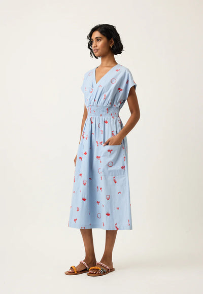 Nancybird - Hana Wrap Dress - Motif Embroidery - S26-A23ME
