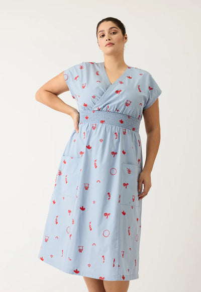 Nancybird - Hana Wrap Dress - Motif Embroidery - S26-A23ME