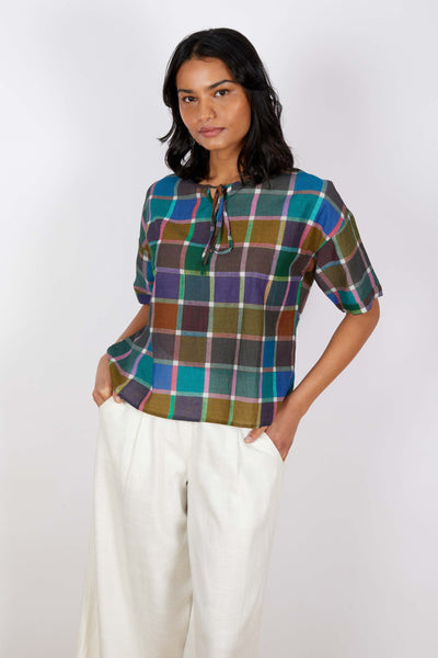 JJ Sisters - Harper Top - Colourful Check