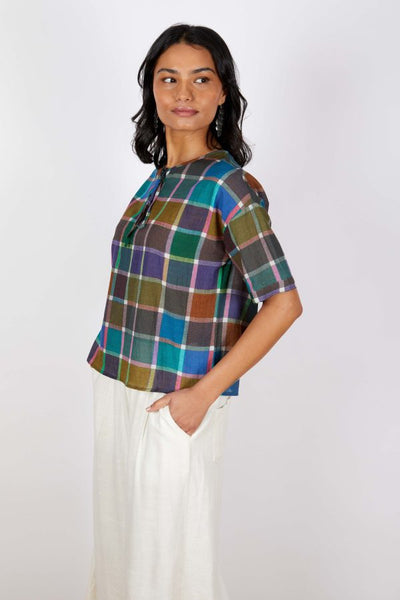 JJ Sisters - Harper Top - Colourful Check