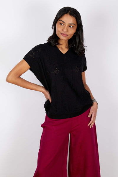 JJ Sisters - Top - Viscose Cotton - Black