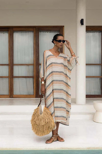 Humidity Lifestyle - Praiano Midi Kaftan - Stripe