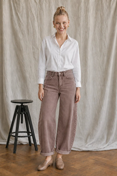 Italian Star - Idaho Barrel Coloured Jean - Mocha