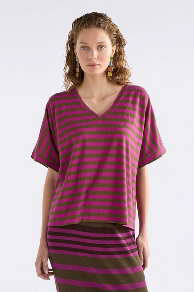 Elk - Seter Tee - Olive/Fuchsia - A1443MW26