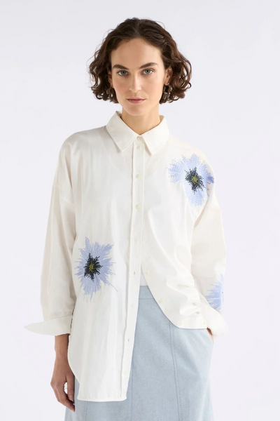 Elk - Eiren Relaxed Shirt - White/Lilac Blue - A1674WW26