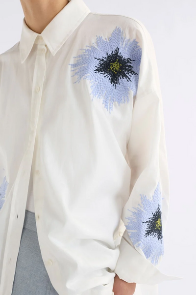 Elk - Eiren Relaxed Shirt - White/Lilac Blue - A1674WW26
