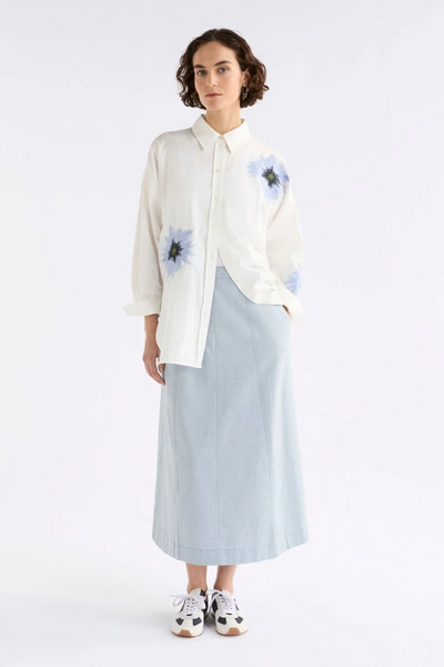 Elk - Eiren Relaxed Shirt - White/Lilac Blue - A1674WW26
