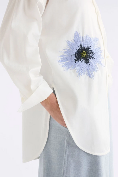 Elk - Eiren Relaxed Shirt - White/Lilac Blue - A1674WW26