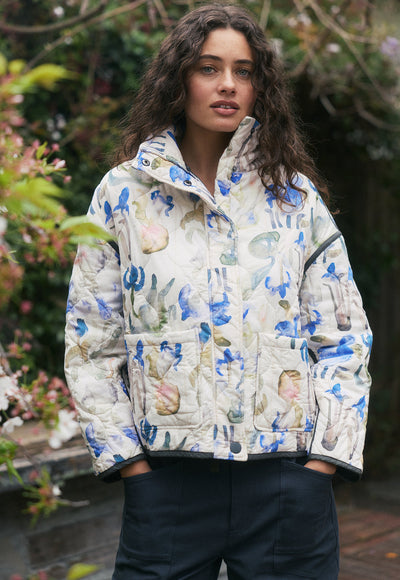 Nancybird - Suri Jacket - Blue Watercolour - W26A37BW