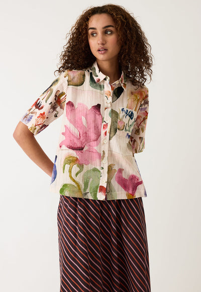 Nancybird - Summer Shirt - Watercolour Collage - W26A35WC