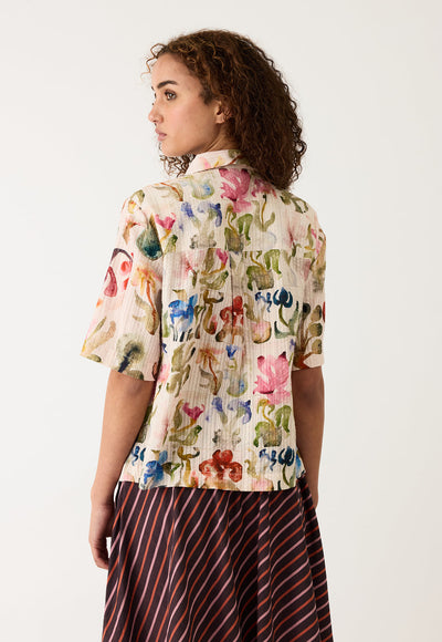 Nancybird - Summer Shirt - Watercolour Collage - W26A35WC