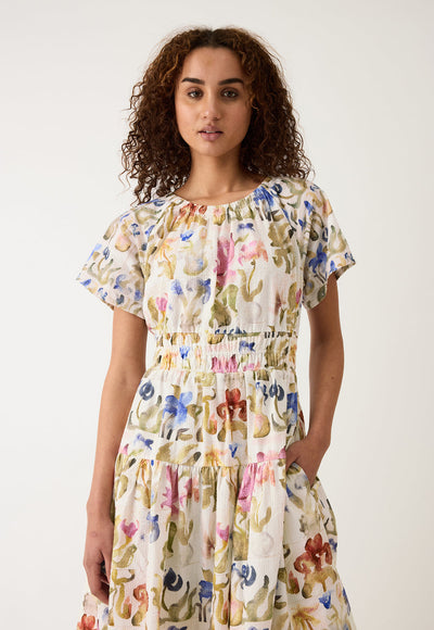 Nancybird - Lola Dress - Watercolour Collage - W26A19WC