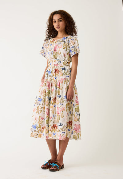 Nancybird - Lola Dress - Watercolour Collage - W26A19WC