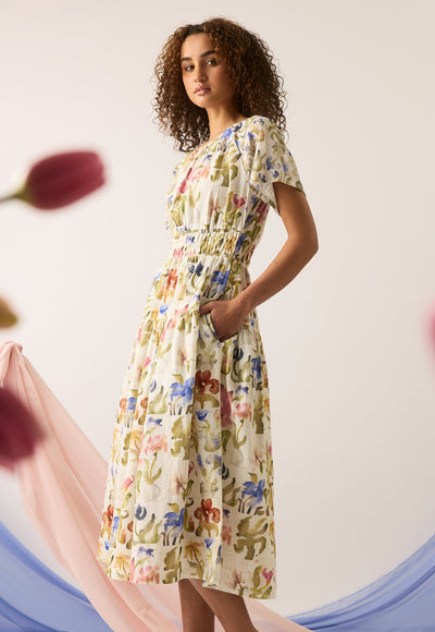 Nancybird - Lola Dress - Watercolour Collage - W26A19WC