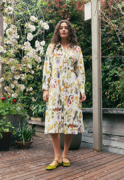 Nancybird - Paloma Dress - Warm Watercolour - W26A30WC