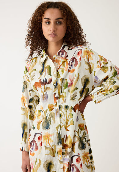 Nancybird - Paloma Dress - Warm Watercolour - W26A30WC