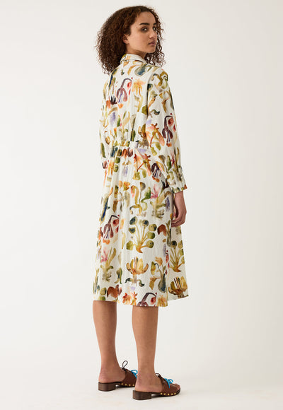 Nancybird - Paloma Dress - Warm Watercolour - W26A30WC