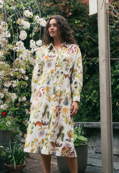 Nancybird - Paloma Dress - Warm Watercolour - W26A30WC